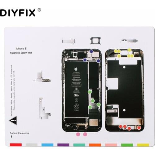 DIYFIX 1PC Magnetic Screw Mat for iPhone 8 Screw Pad Keeper Chart for iPhone 8 Plus Phone Repair Tools