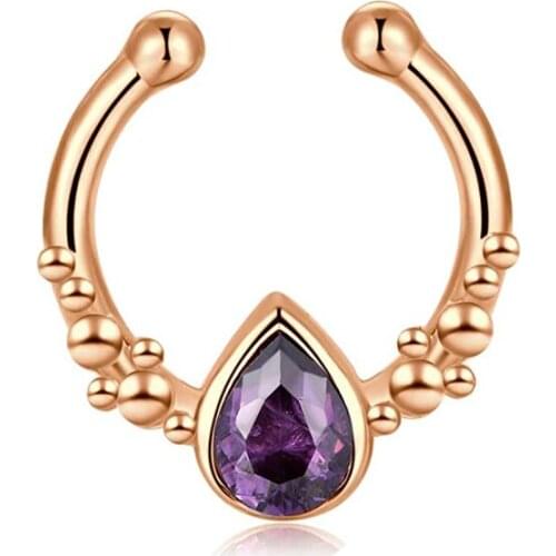 For Women Girls Faux Fake Ear Nose Septum Ring Non-Pierced Clip On Nose Ear Rings Body Fake Nose Ring Hoop Stainless Steel