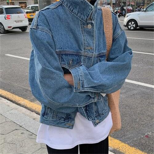 Alien Kitty All Match Denim Jeanswear Jackets Fashion Women Loose Warm 2021 Tops OL New Autumn Cowboy High Street Chic Coats