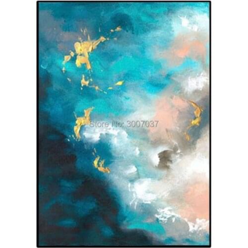 100% Handmade Abstract Gold and Green Color Oil Painting on Canvas Wall Art Oil Picture Bedroom Cuadros Decor Free Shipping