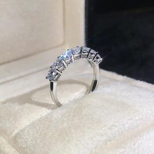 14K Diamond Rings for Wedding Guard Ring DF color Fashion Jewerly Customizable White Gold Ring for Womens Gift