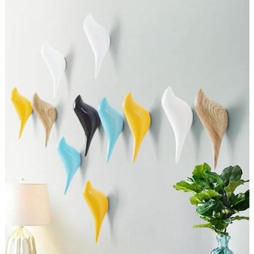 Creative Bird Shape Wall Hooks Home Decoration Storage Resin Wood Grain Storage Rack Bedroom Door After Coat Hat Hanger Hook