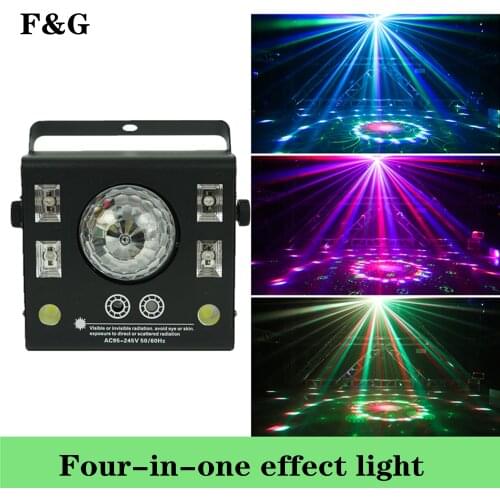 Led mini four-in-one disco light voice control music RGBW laser projector Dj light for wedding party bar