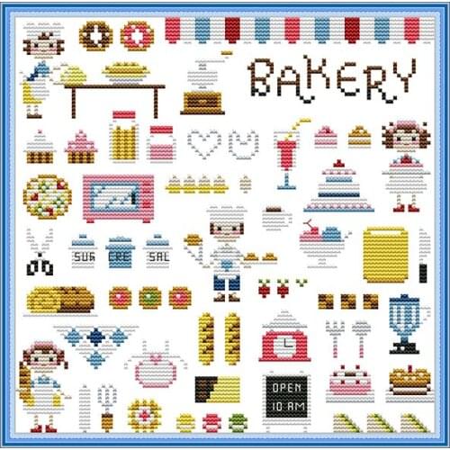 Joy Sunday Bread House Landscape Pattern DIY 11&14CT Cross StitchKit Hand Embroidery Painting KitHome Decoration Childrens Room