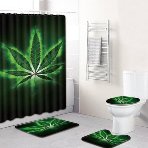 African Girls Printed Bathroom Rug Set Four-piece Waterproof Shower Curtainsabsorbent Non-slip Mat