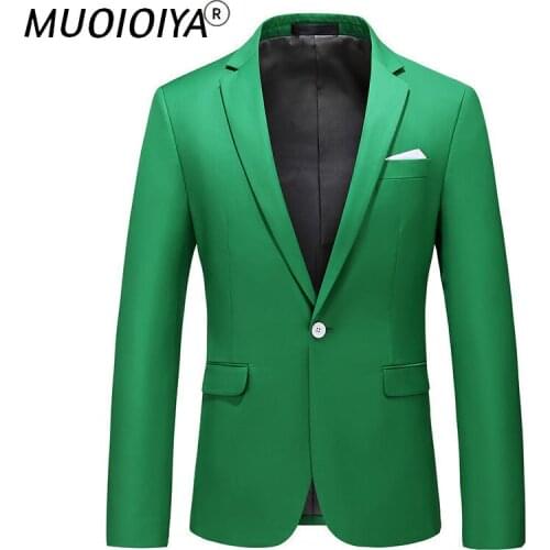 2021 New Autumn Men Blazers Slim Fit Casual Suit Jacket Male Sold Color One Button Korean Style Business Smart Casual Blazer S97