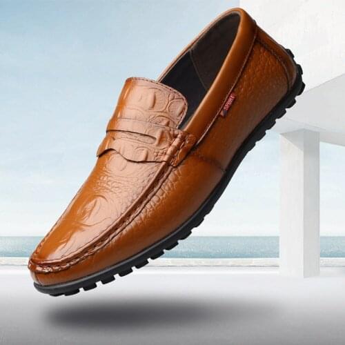 Original RH Autumn MenS Shoes Leather Beanie Shoes Fashionable Driving Shoes Lazy MenS Shoes With A Pedal