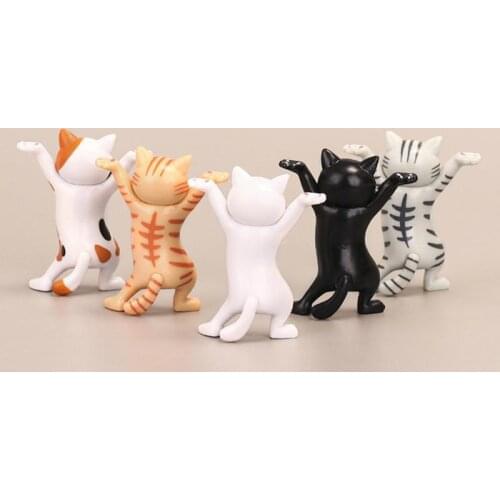 Cat Pen Holder Home Bookshelf Decoration Animal Statue Handmade Home Decoration Toy Gif Weightlifting Cat Pen Holderst