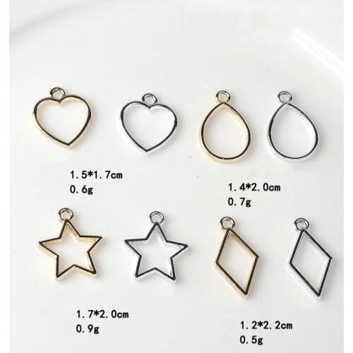 10pcs Metal Gold Charms Heart Stars Drop Water Shape Pendants DIY Earrings Making Hair Accessories Women Jewelry Findings