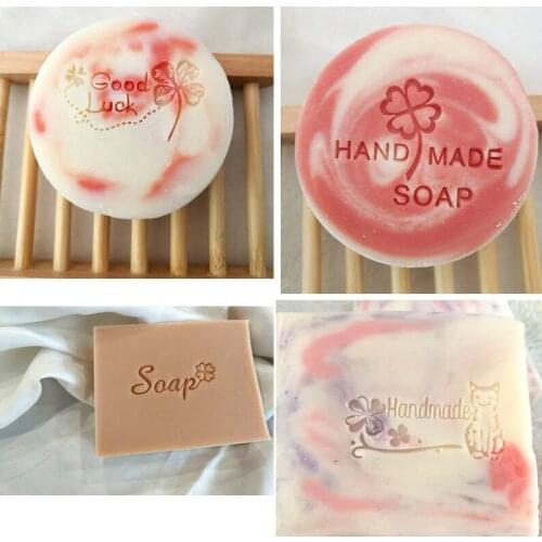 Handmade Letter Transparent Diy Soap Stamp Beautiful Flower Leaf Acrylic Soap Making Chapter Custom Stamps Birthday Gift
