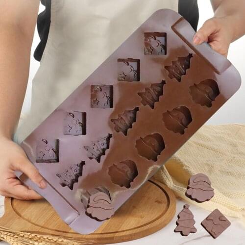 Christmas Chocolate Silicone Mold DIY Cartoon The Christmas Tree Santa Claus Christmas Gift Mould Cake Baking Mold Cooking 2