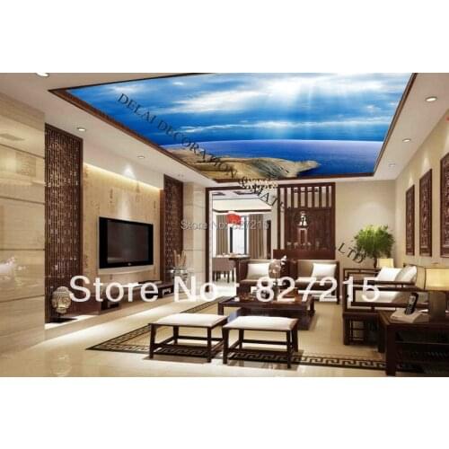 S-3160/ Blue Sky /Print Ceiling tiles /PVC Stretched Ceiling Film/Home or Ceiling Decoration/Function as Ceiling Panel