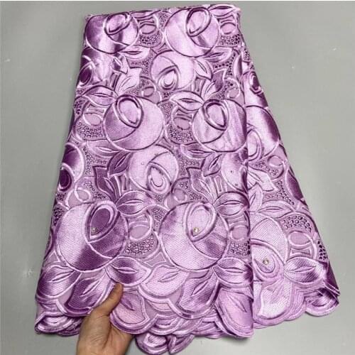 5 yard Swiss lace fabric 2021 latest heavy beaded embroidery African cotton fabrics Swiss voile lace popular Dubai style 7L05113