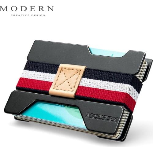 Modern- Antitheft Rfid Blocking Slim Minimalist Wallet Card Holder Card Case Money Clamp Men Travel Wallet for Credit Card
