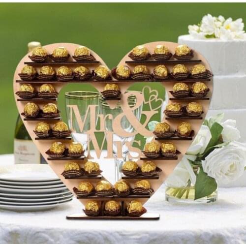 Wedding Wooden Ornaments Mr&Mrs Chocolate Stand Display Candy Cupcake Desserts Holder Home Decor Wedding Party Bars #710