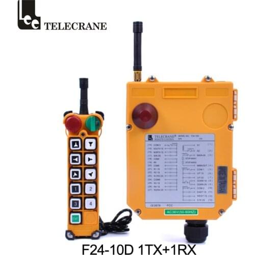Telecrane F24-10D 10 Command 5 Motion Five Axis Dual Speed Industrial Wireless Radio Remote Controller For Crane Electric Hoist