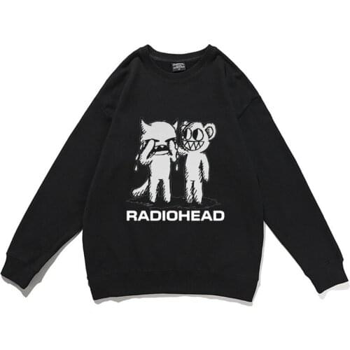 Thom YorkeEnglish Rock Band Sweatshirt Funny Anime Cartoon Style Radiohead Sweatshirts Men Alternative RockIndie Rock Pullovers