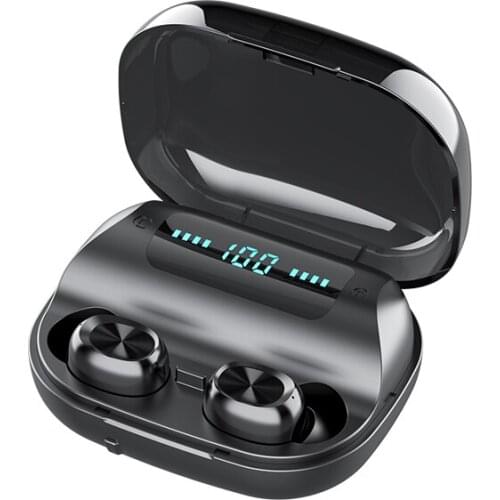 TWS 5.0 Bluetooth Wireless Earphones with Microphone Sports Waterproof HIFI Stereo Noise Cancelling Headset Earbuds LED Power