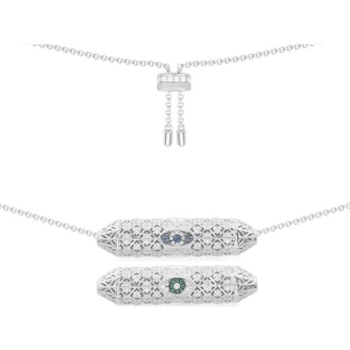 UMGODLY Fashion Necklace Evil Eye Blue Micro Zirconia Stones Silver Color Geometric Pendant SYMBOLE Women Jewelry