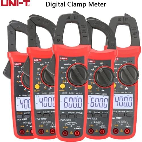 UNI-T Digital Clamp Meter UT201/UT202A/UT203/UT204 Plus True RMS DC AC Current Temperature Capacitor Tester Multimeter Tool