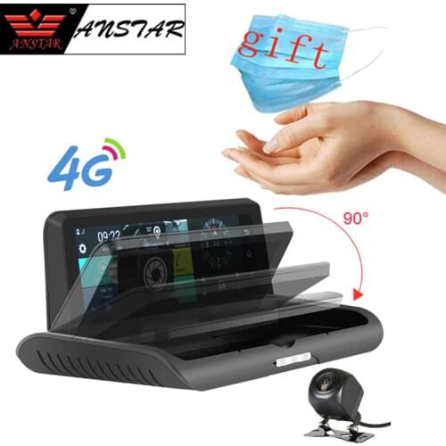ANSTAR 4G 8'' Car Camera DVR HD 1080P Dashcam Android WiFi GPS Navigator ADAS Dual Lens Registrar Video Recorder Auto Camera