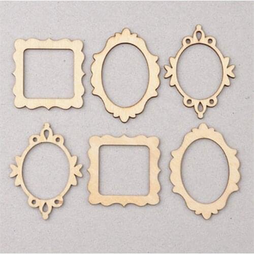 10pcs 3 Wood Frame Craft Shapes Craft Supplies Embellishments Cutouts DIY