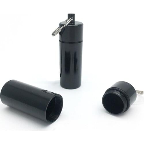 2pcs Wholesale Aluminum alloy Cigarette Case With a Keychain Seal Keep Dry Store Spice Tea Pills Can Boxes Tobacco Storage Box