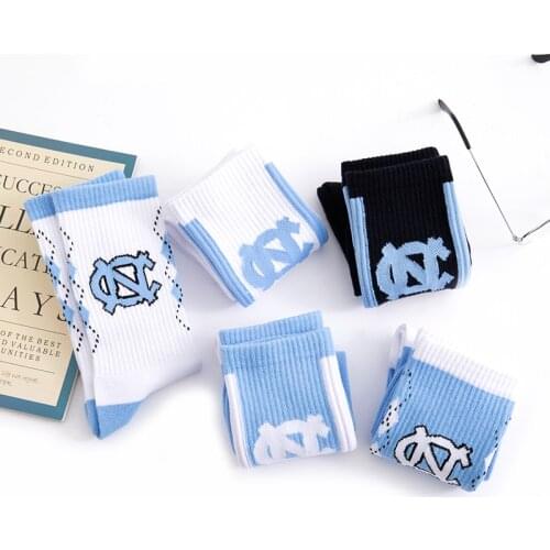 21 Street Fashion Crew Socks Senior Post Graduate North Carolina University Blue White College Junior Student Freshman Sophomore