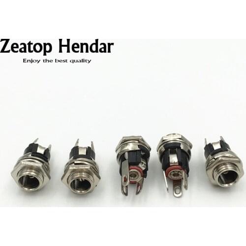 50Pcs 5.5 * 2.5mm DC Female Panel Mount DC Power Supply Adapter Metal Jack 5.5-2.5MM Sockets Connector