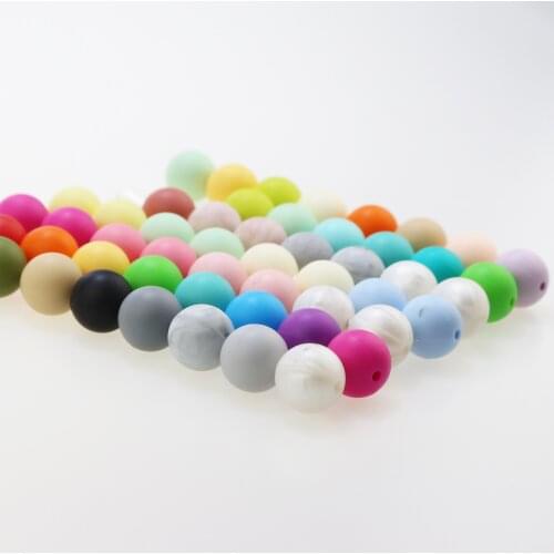 500pcs Silicone Beads 10mm Food Grade Baby Teethers Beads Silicone BPA Free For Necklaces Pacifier Holder Clip Chain