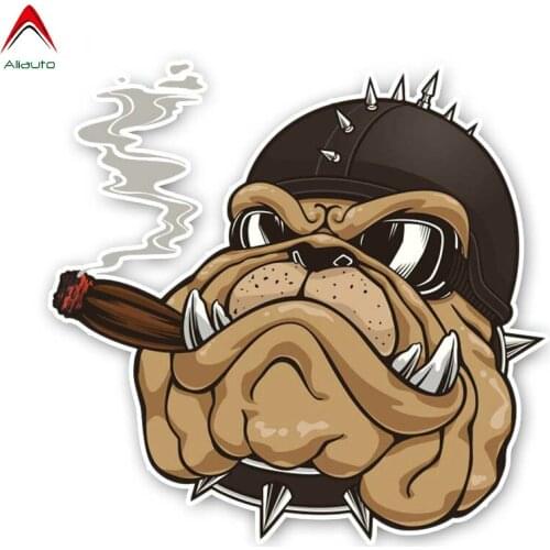 Aliauto Funny Car Sticker Ferocious Smoking Dog Automobiles Motorcycles Accessories PVC Decal for Kia Rio Passat B6,13cm*12cm