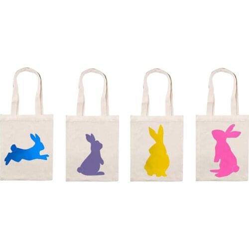 Large Non-Woven Bunny Tote Bag for Easter Baskets, Egg Hunts, Spring Birthdays, Cute and in Line with Festival Theme