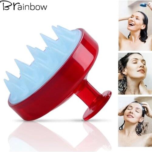 Brainbow 1 piece Shampoo Comb Silicone Teeth Hair Scalp Soft Massage Brush Hair Washing Comb Body Bath Massager Beauty Spa Tools