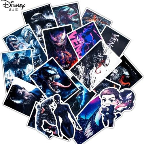 Disney 30Pcs Cartoon Marvel Movie Venom Stickers Waterproof Water Cup Luggage Car Bicycle Mobile Phone Computer Stickers Toys