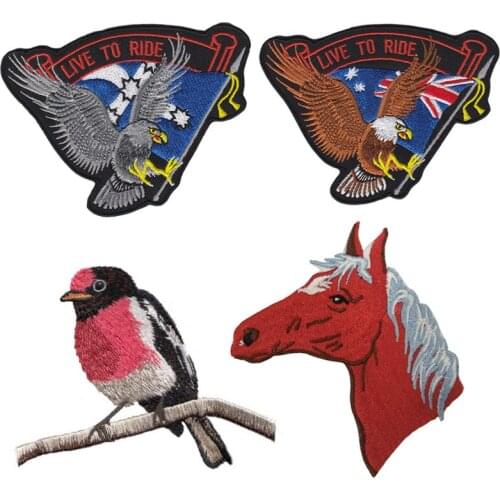 DIY Army Military Embroidery Iron on Flag Eagle Patch for Clothing Backpack Tactical Patches Horse Birds Badges Clothes Decor