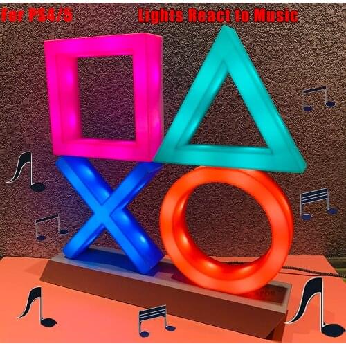 For PS4 PS5 Mood Flash Lamp Icon Voice Control Decorative Colorful Lights Led Light Game Nice Gift for Christmas