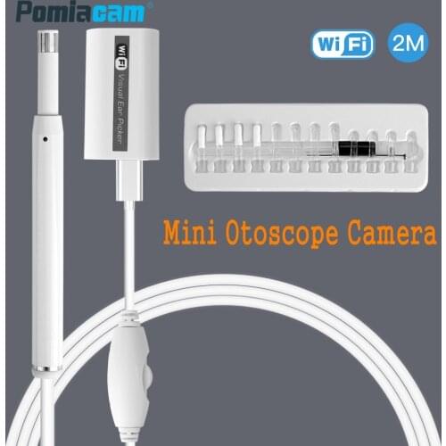 F170 5.5mm Lens Wireless WIFI Ear Endoscope Otoscope Camera HD 720P Visual Ear Cleaner Spoon Borescope Support PC Android IOS
