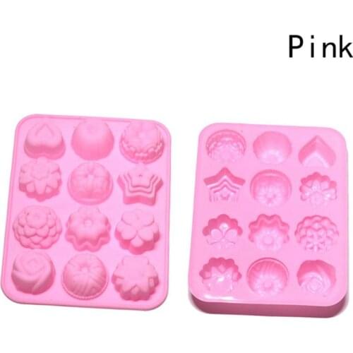Cake Mold 12 Hole Flower Shape Silicone Molds Wedding Cupcake Topper Fondant Cake Decorating Tools Chocolate Gumpaste Moulds
