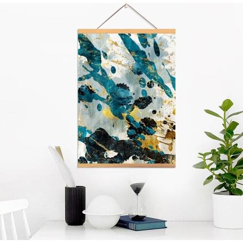 Poster Print Canvas Wall Art Abstract Cartoon Modern Sky Yellow Cool Nordic Style Solid Wood Hanging Scrolls Painting Home Decor