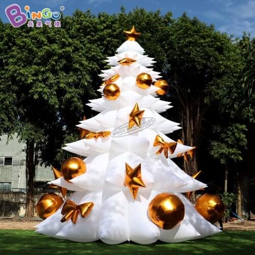 Custom Made 8 Meters Height Giant White Inflatable Christmas Tree for Decoration BG-F0221