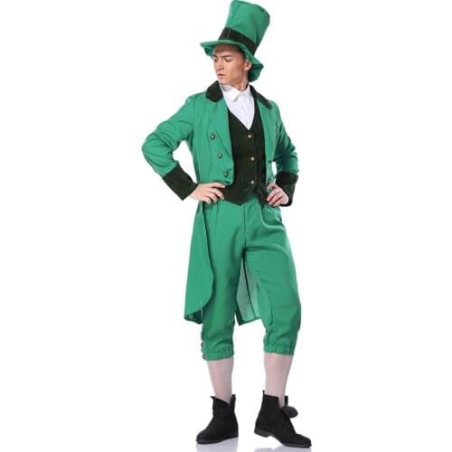 Ireland Goblin Irish Family Group Adult Men Leprechaun Costume Idea St Patricks Day Elf Outfit Green Fancy Suits Sets For Man