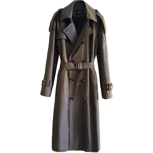 Classic New Design Mens Discolor Trench Europe Long Double Breasted Change Color Pea Coat for Man Plus Size Loose Windbreaker