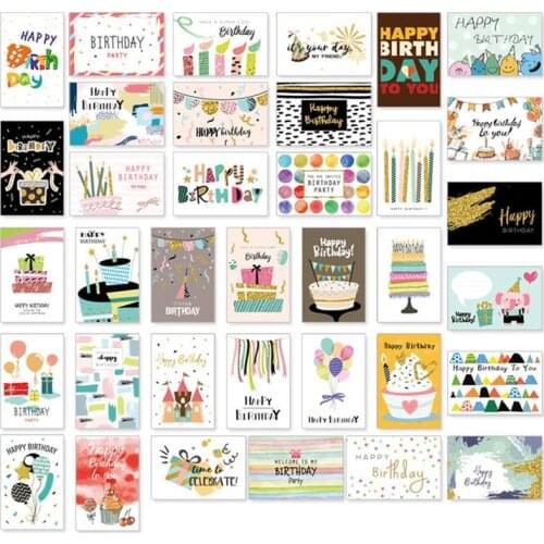 36PCS Birthday Cards Envelopes Creative Birthday Cards Bulk Box Set Party Supplies For Adults And Kids