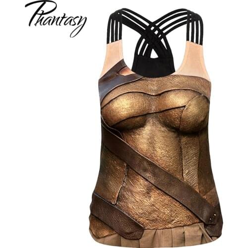 Phantasy Superhero Cosplay Tank Top for Women Movie Printed Vest Summer Outdoor Sportswear Sleeveless Streetwear Sexy Costume