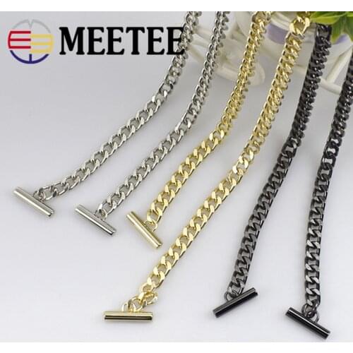 Meetee 20/50/100/120cm Handbag Metal Chain Buckles Crossbody Belt Purse Strap Replaced DIY Bags Hardware Accessories