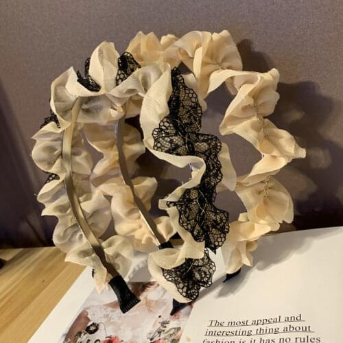 Cute Lace Headband for Women Fashion Hairband Hair Accessories Wide Knotted Mesh Head Band Hair Hoop Bezel Girls Headdress