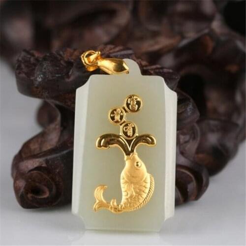 High Quality Men Women Pendants Hot Sales Stylish Fish Jade Pendants For Men Women Discount Necklace 2018 New Designer