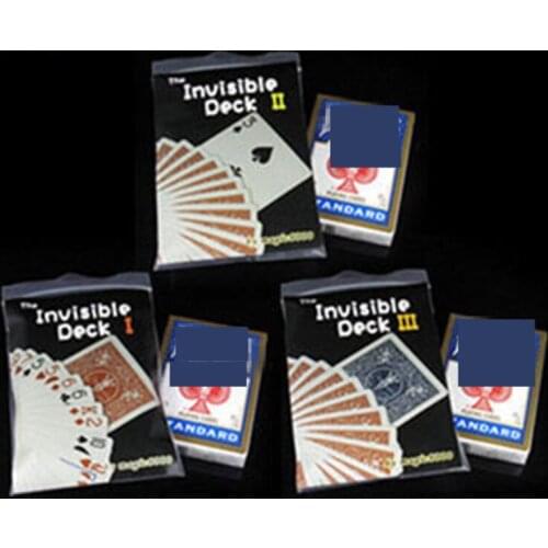 Pack Of 3 Pieces The Invisible Deck I,II,III,Magic Props Cards Magic Tricks Gimmick Magia Toys Close Up Magic Fun Illusions