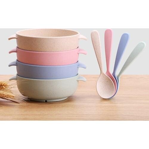 Baby Feeding Tableware Set Toddle Baby Plate Dish Children Dishes Dinnerware Kids Anti-hot Training Bowl+Spoon Eco-Friendly