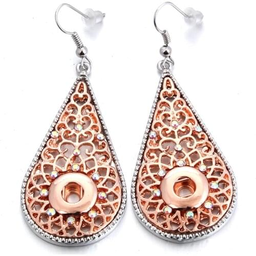 New Snap Earring Gold Color 12mm Vintage Snaps Button Earring DIY Mini Drop Earrings For Women Fitting Jewelry